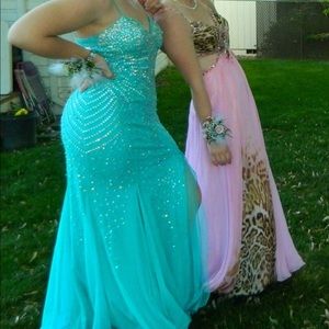 David’s bridal blue dress w/ sequins